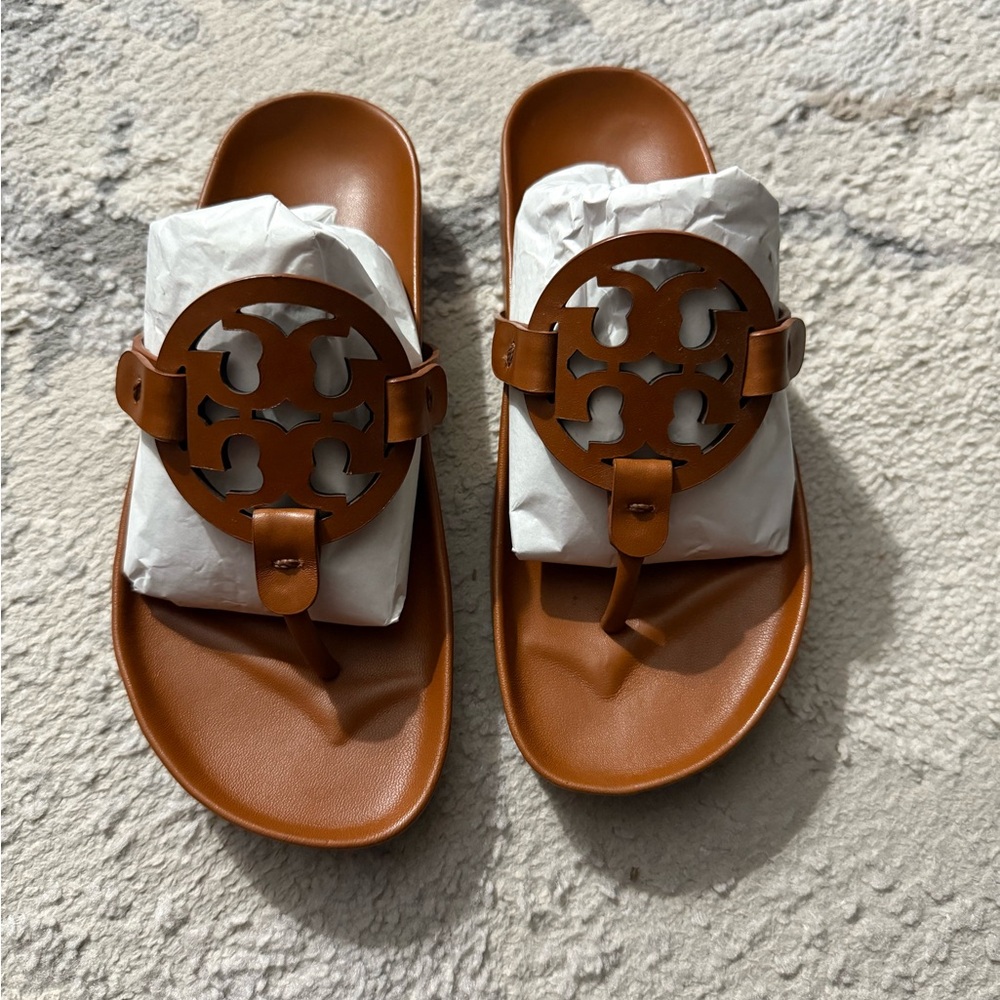 Tory Burch Bourbon Miele Slide Sandals